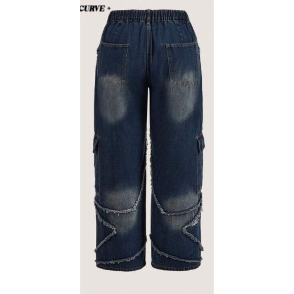 2 Pairs Shein Curve Women's Plus Size Blue Jeans - Stars, Hearts - Sz 6X (26) - Picture 4 of 4
